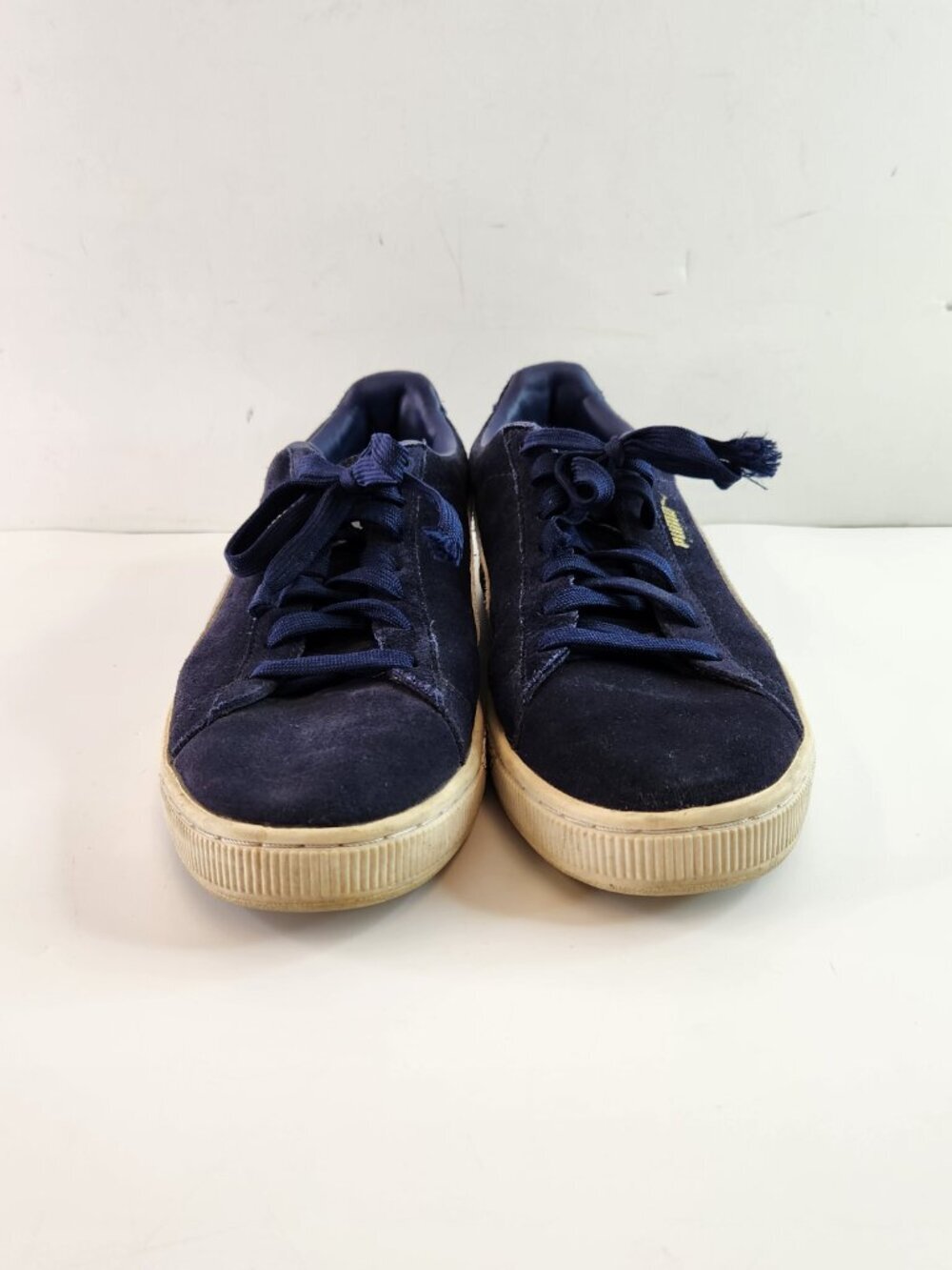 Puma Blue Suede Shoes Mens Size 10 Sneakers Gold Logo - Picture 5 of 9